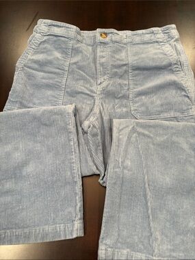 LOFT Light Blue Corduroy Wide-Leg Trousers